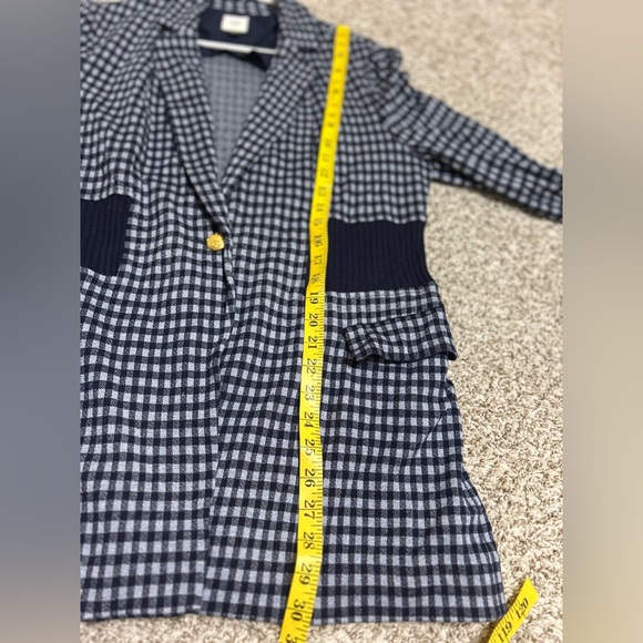 Cabi Checkered Plaid Blazer Jacket women’s navy Blue Career Academia size large - Picture 6 of 13